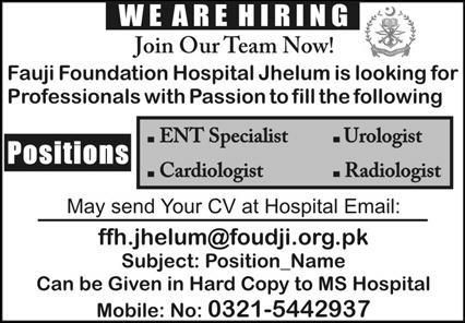Fauji Foundation Hospital Jobs